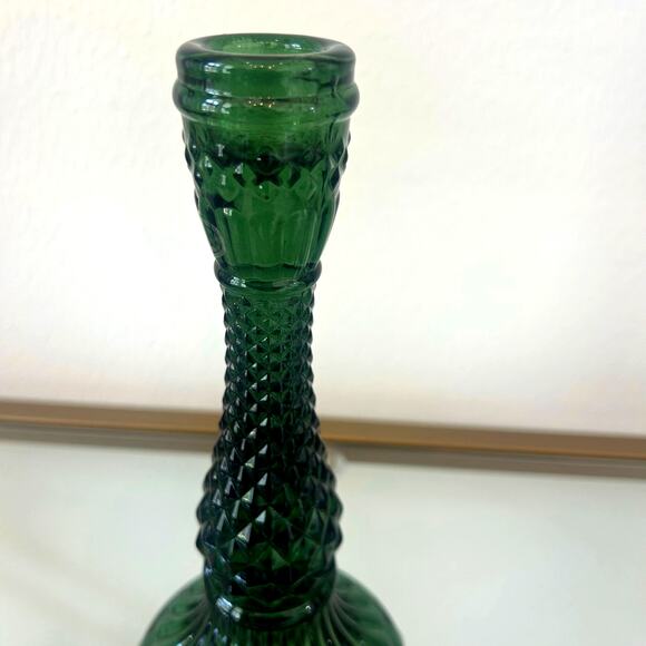 Cupcakes & Cashmere Glass Taper Candle Holder 9in Emerald Green Holiday NEW - Picture 3 of 12